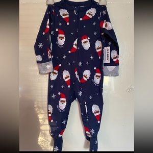 NWT 3-6 Month African American Christmas Santa Claus Old Navy 1 Piece Pajama